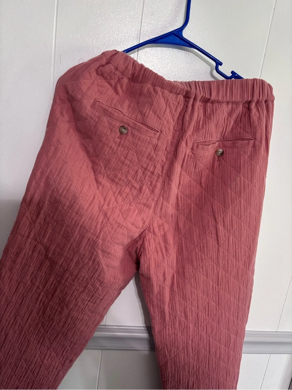 Madewell Quilted Drawstring Joggers in Rose